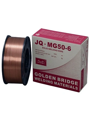 Проволока стальная сварочная Золотой Мост JQ.MG50-6/ER70S-6 омедненная d 1,0 (5кг)