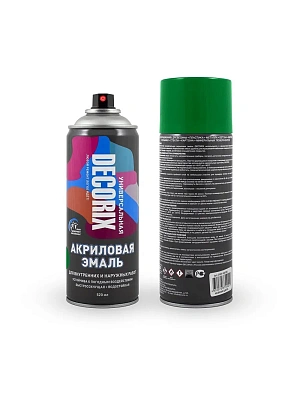 Эмаль аэрозольная глянцевая зеленая (520 мл) DECORIX