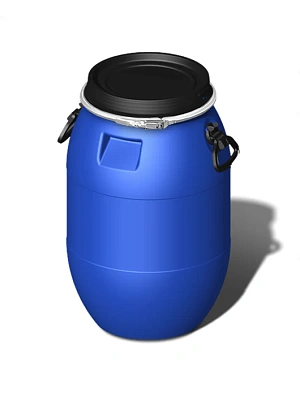 Бочка  60л. крышка, хомут, ручки, синяя