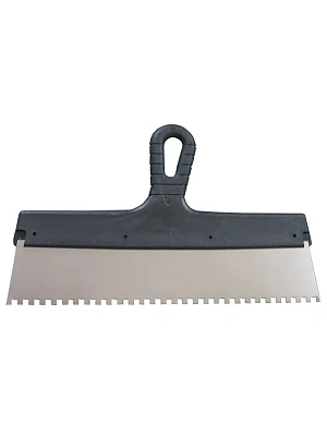 Шпатель 150мм зубчатый 6х6, пластиковая ручка ЭКОНОМ