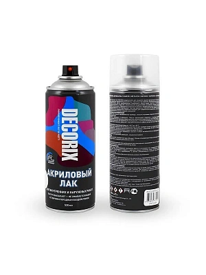 Лак аэрозольный акриловый глянцевый DECORIX 520 мл