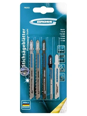 Набор полотен для электролобзика универсальные (Т101В, Т101BR, T144D, Т101АО, Т118В) GROSS (упак.5шт)