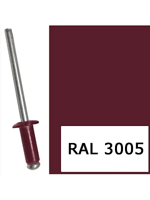 Заклепка вытяжная комб. алюм-сталь  крашеные  (3005) 3,2х 6 красное вино (упаковка 1000шт.)