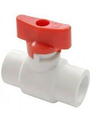 Кран полипропиленовый шаровый  20 бабочка КРАСНЫЙ Valfex