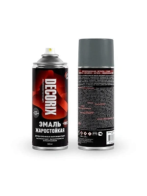 Эмаль аэрозольная жаростойкая 700ºС серый графитовый матовый (520 мл) DECORIX