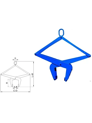 Захват для бордюрного камня 0,1тн ЗКБ-0,1-50-150