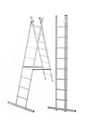 Лестница алюминиевая двухсекционная  6 ступеней max 2,9 м