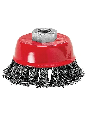 Щетка для УШМ 125 мм М14 чашка (однорядная, крученая проволока 0,5мм)