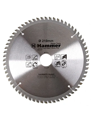 Пильный диск по дереву 210х20/30мм (48 зубьев) HammerFlex